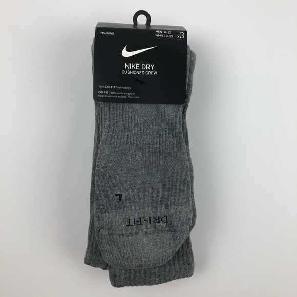 nike dri fit black crew socks